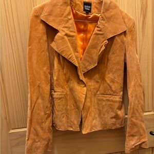 Sharon Young Orange Suede Blazer XS